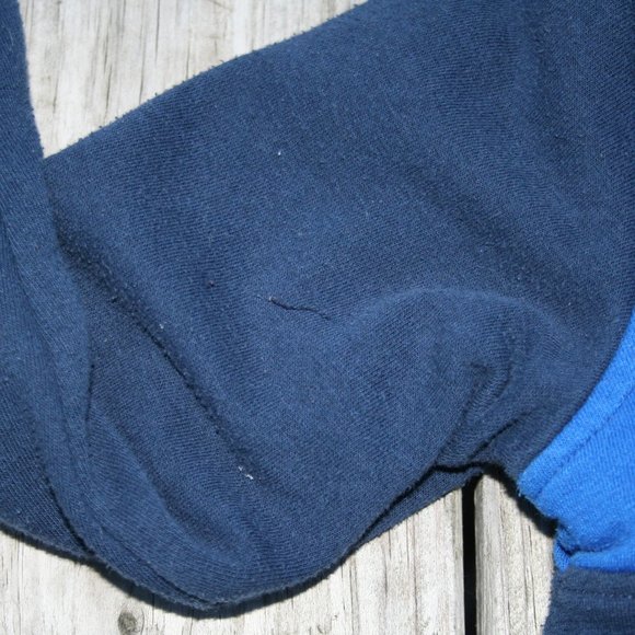 FUZZY SHERPA Zipper Hoodie Boy 4/5 Warm Bright Blue & Navy Light Jacket Layering - Picture 13 of 16